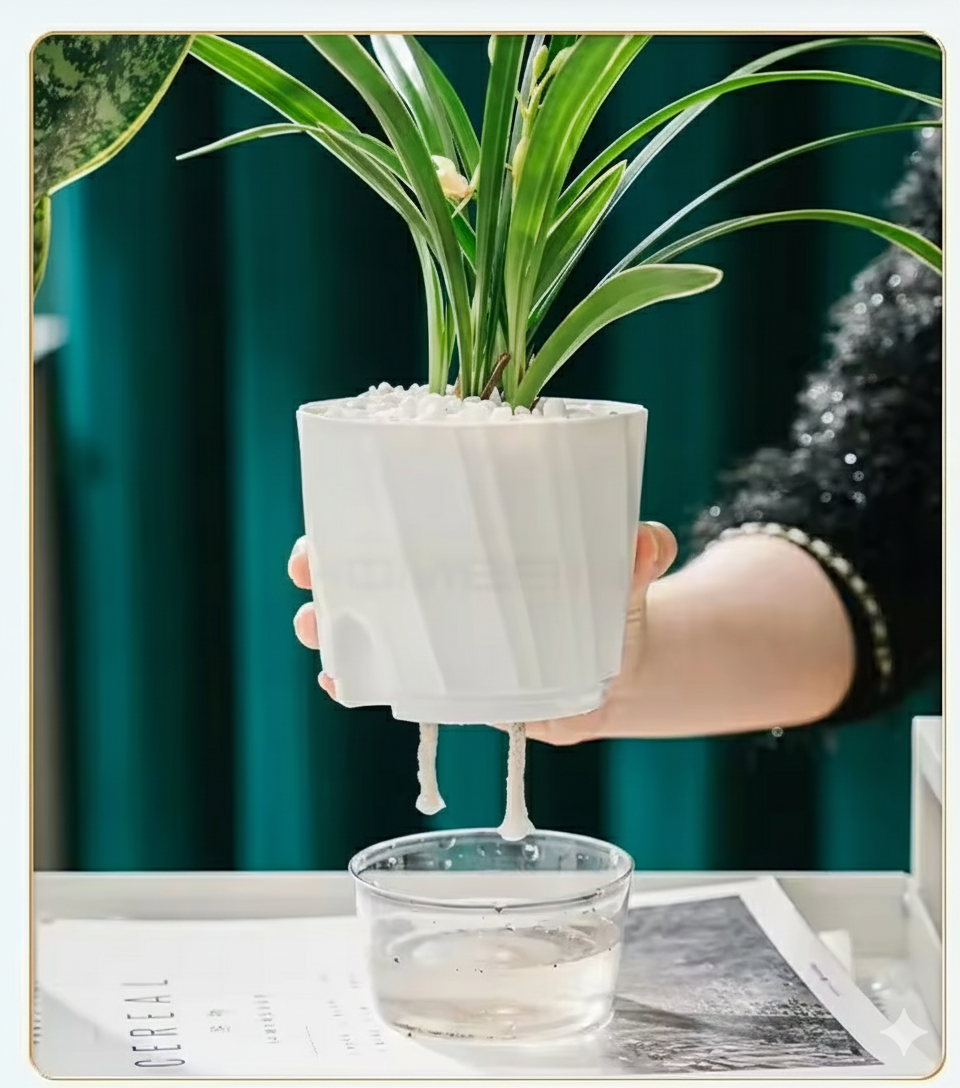 Lazy Self-Watering Hydroponic Pot